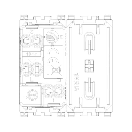 Vimar ARKÉ 1P 10AX 2-Way Switch, 250V, IP40, Replaceable Button — Quality Boat Parts