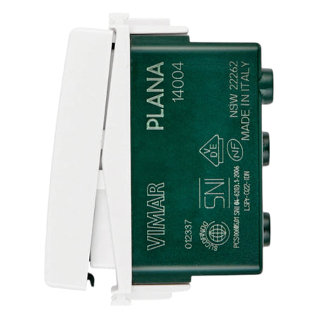 Vimar PLANA 1P 10AX 2-Way Switch, 250V, IP40, Lightable — Quality Boat Parts