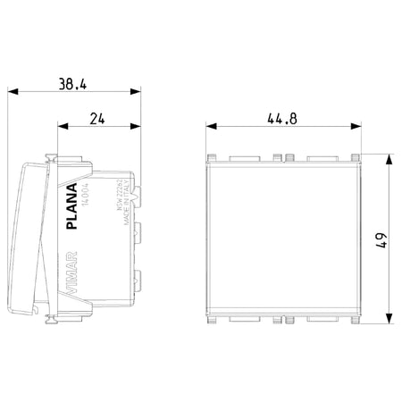 Vimar PLANA 1P 10AX 2-Way Switch, 250V, IP40, Lightable — Quality Boat Parts