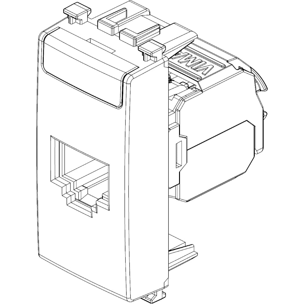 Vimar ARKÉ RJ45 Netsafe Outlet, T568A/B Universal Wiring, 8 Contacts, Tool-Free Insulation-Piercing Terminals — Quality Boat Parts