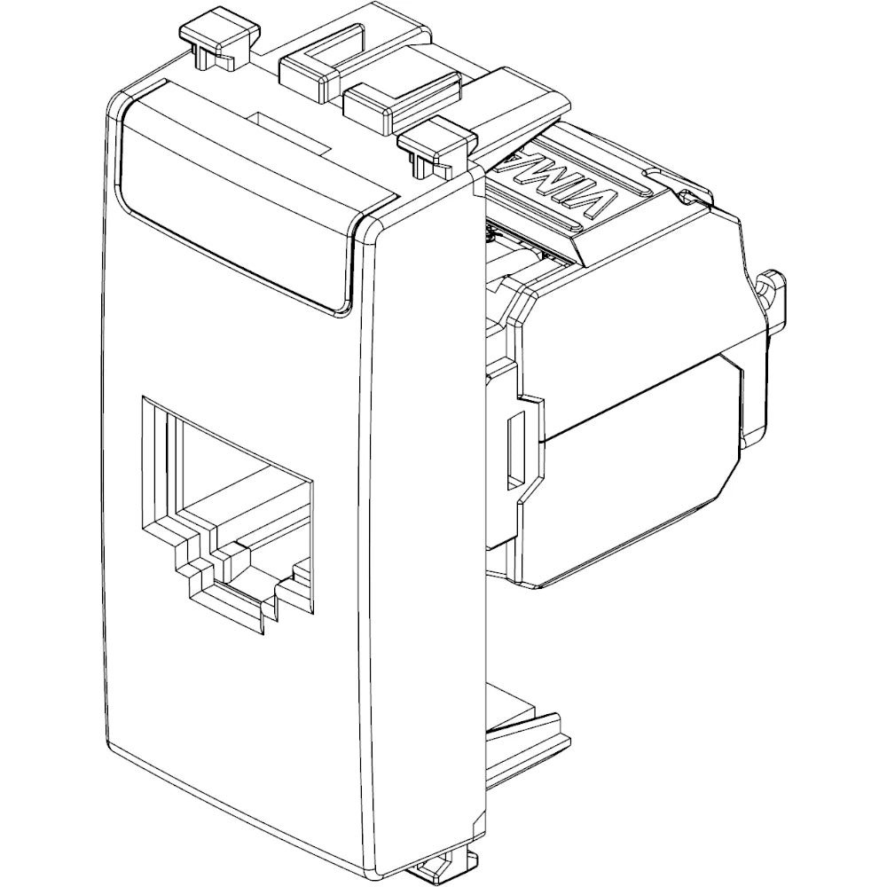Vimar ARKÉ RJ45 Netsafe Outlet, T568A/B Universal Wiring, 8 Contacts, Tool-Free Insulation-Piercing Terminals — Quality Boat Parts