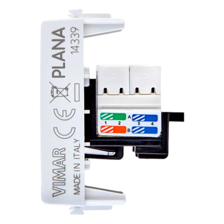 Vimar Plana RJ45 Netsafe Outlet, T568A/B Universal Wiring — Quality Boat Parts
