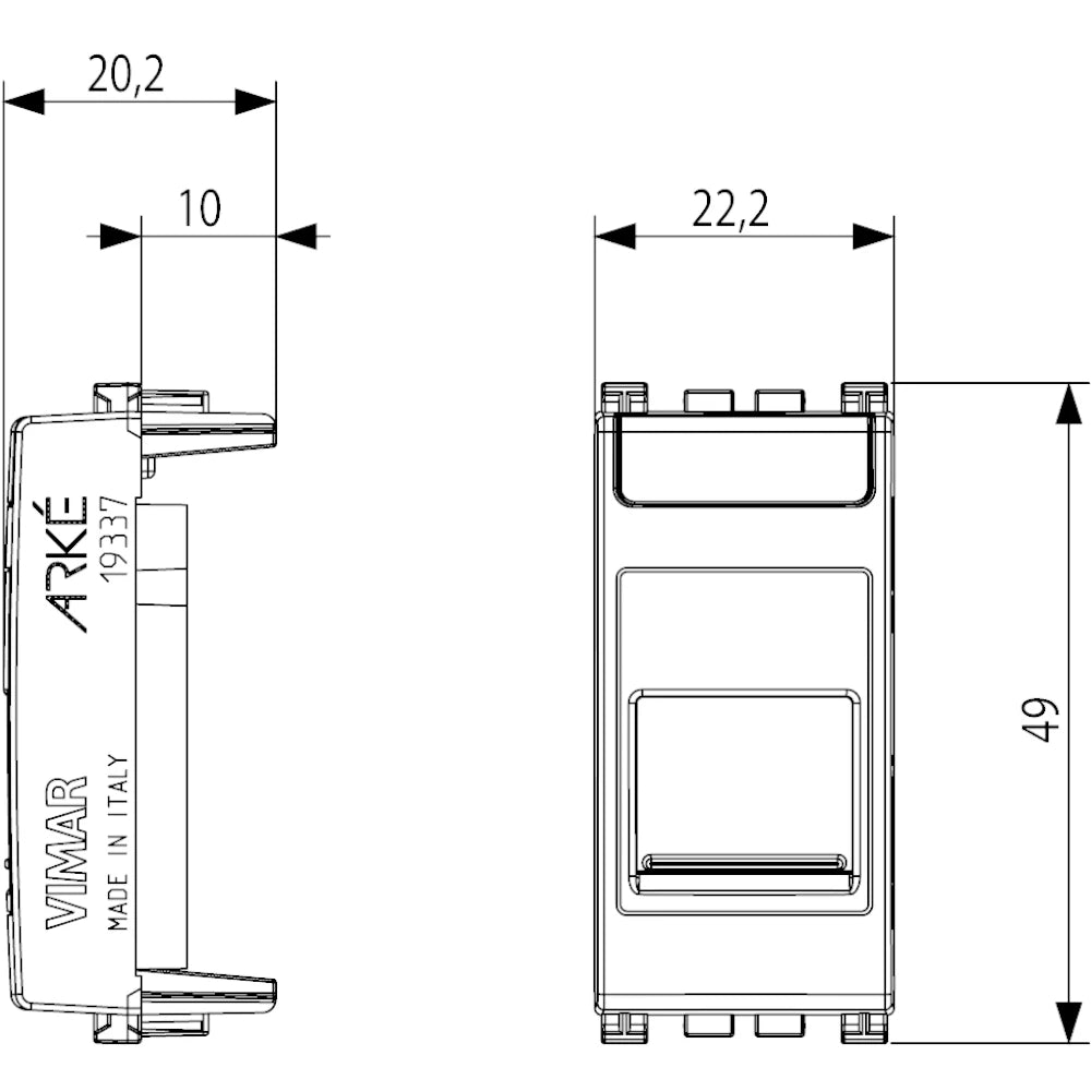 Vimar ARKÉ RJ45 Keystone Adaptors and RJ45 Cat6 UTP Outlets — Quality Boat Parts