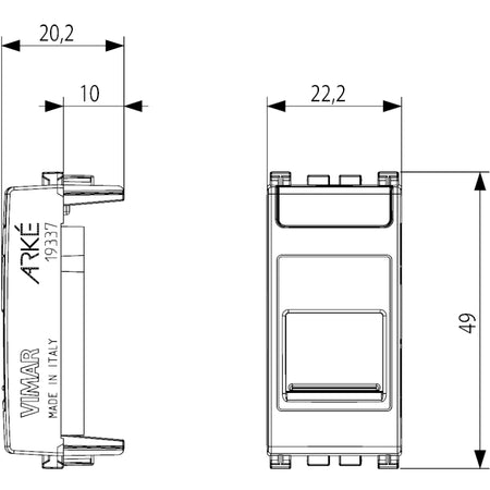 Vimar ARKÉ RJ45 Keystone Adaptors and RJ45 Cat6 UTP Outlets — Quality Boat Parts
