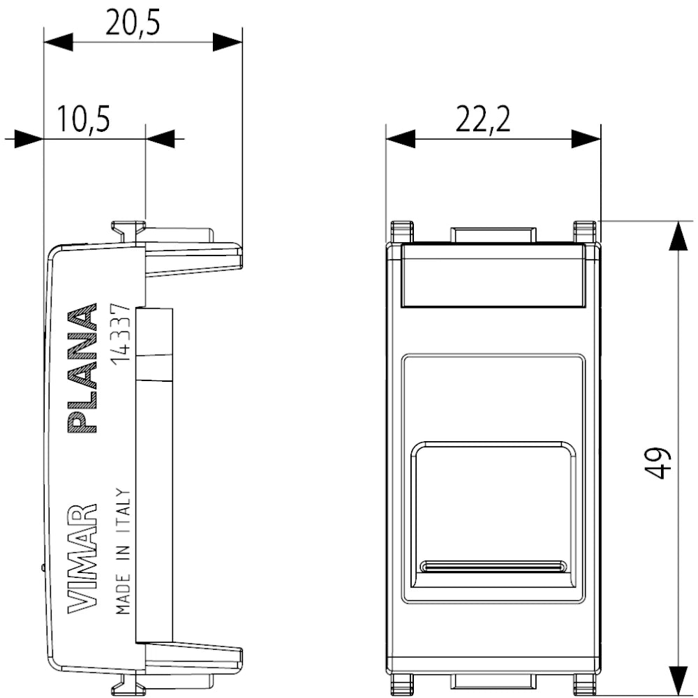 Vimar Plana RJ45 Keystone Adaptor — Quality Boat Parts