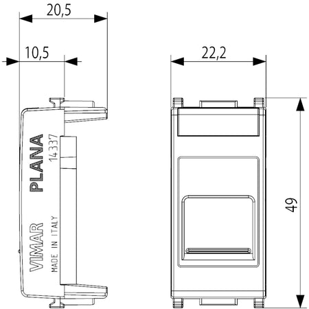 Vimar Plana RJ45 Keystone Adaptor — Quality Boat Parts