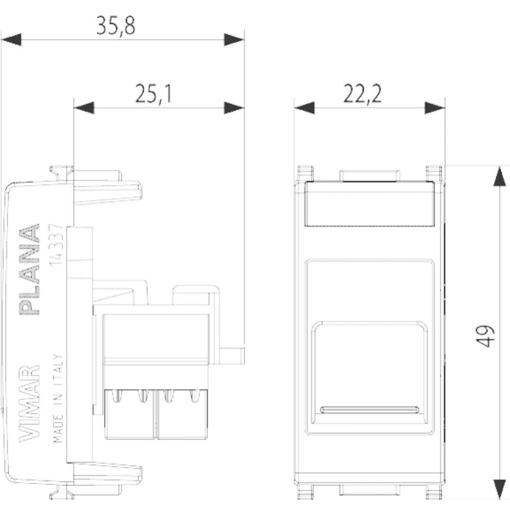 Vimar Plana RJ45 Keystone Adaptor — Quality Boat Parts