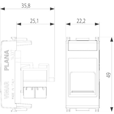 Vimar Plana RJ45 Keystone Adaptor — Quality Boat Parts