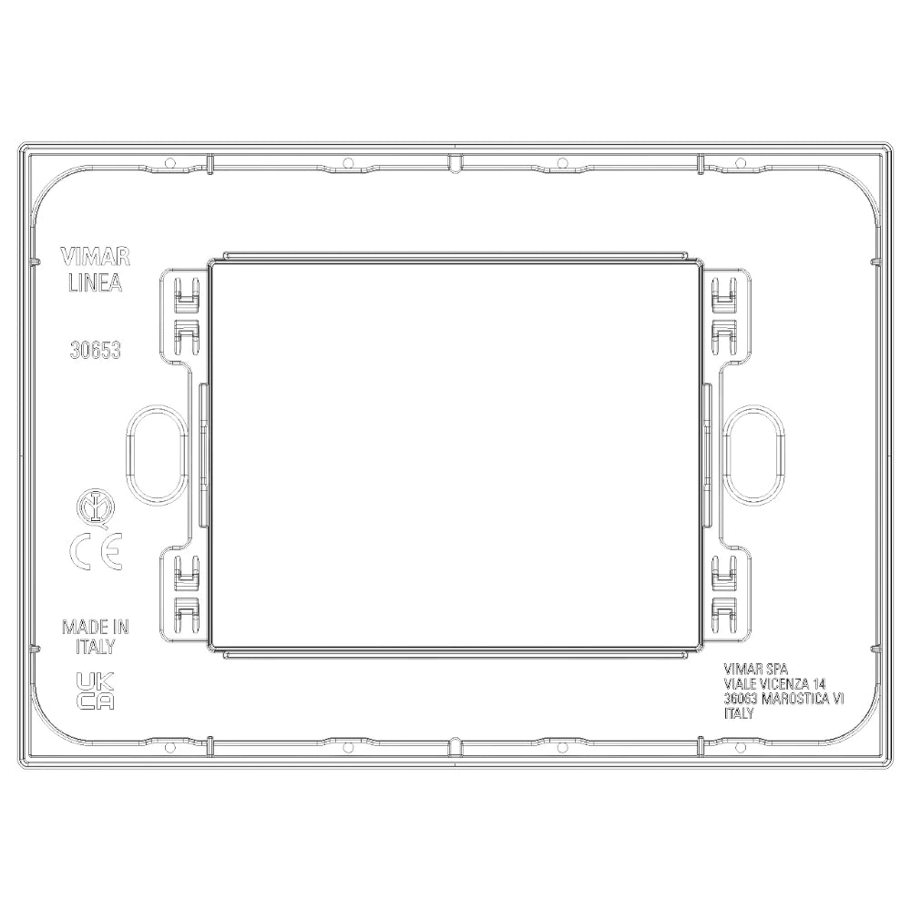 Vimar LINEA 3-Module Cover Plate, Horizontal/Vertical Mount, IP00 — Quality Boat Parts