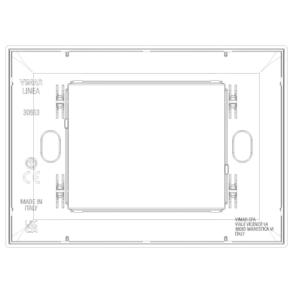 Vimar LINEA 3-Module Cover Plate, Horizontal/Vertical Mount, IP00 — Quality Boat Parts