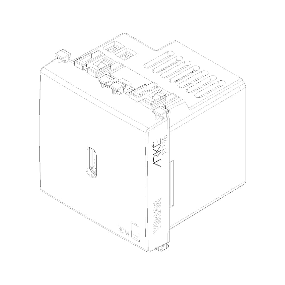 Vimar ARKÉ USB-C Supply Unit, 2 Modules, Power Delivery, 120-240V, Flush Mount — Quality Boat Parts
