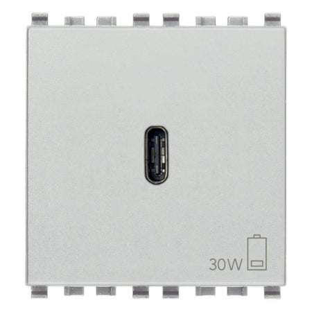 Vimar EIKON 2-Module USB-C Supply Unit, 120-240V, USB Power Delivery, Flush-Mounted, 1 USB-C Port — Quality Boat Parts