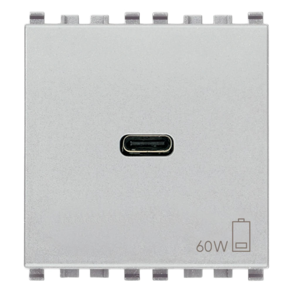 Vimar EIKON 2-Module USB-C Supply Unit, 120-240V, USB Power Delivery, Flush-Mounted, 1 USB-C Port — Quality Boat Parts