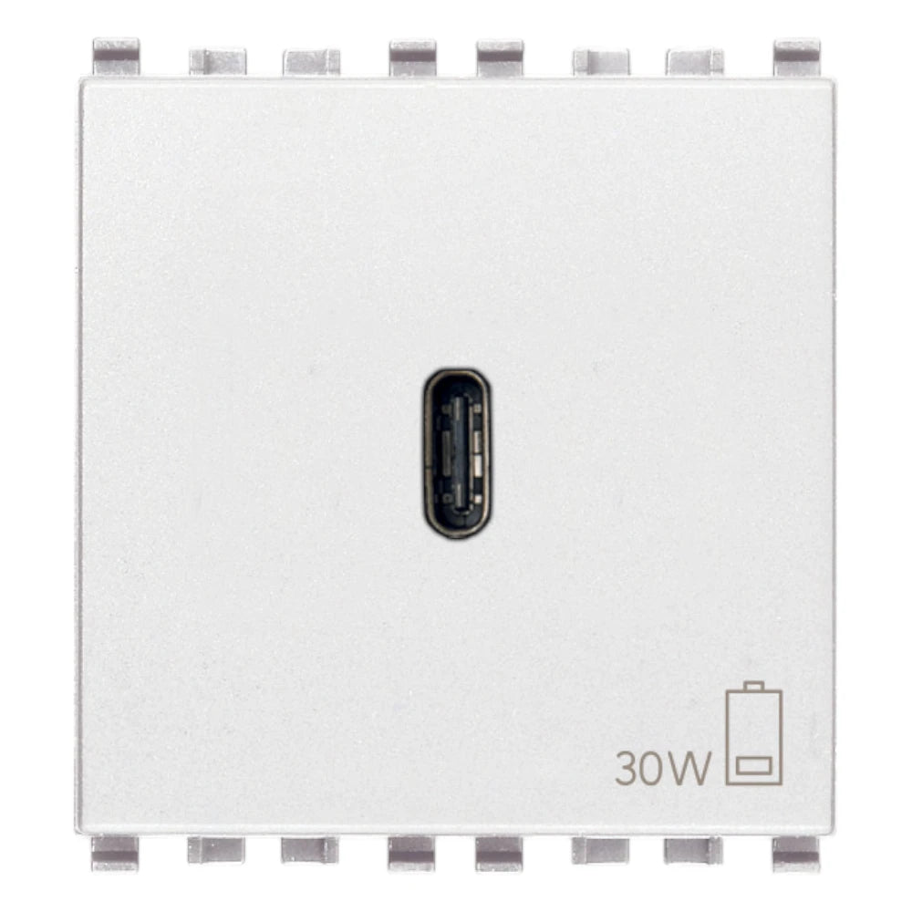 Vimar EIKON 2-Module USB-C Supply Unit, 120-240V, USB Power Delivery, Flush-Mounted, 1 USB-C Port — Quality Boat Parts
