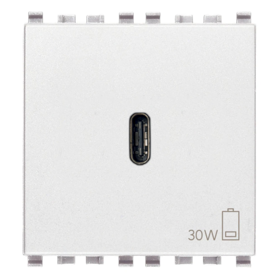Vimar EIKON 2-Module USB-C Supply Unit, 120-240V, USB Power Delivery, Flush-Mounted, 1 USB-C Port — Quality Boat Parts