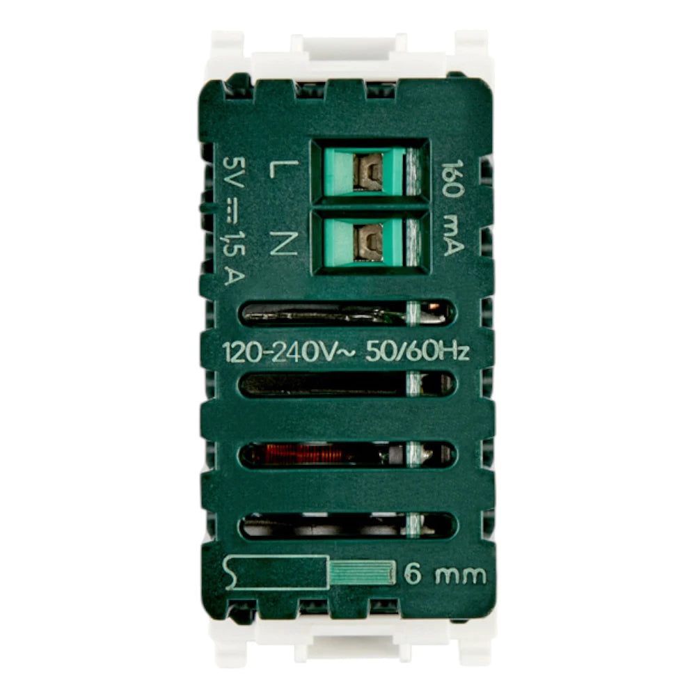 Vimar Plana 1 Module USB Power Supply Unit, 120-240V, 50/60 Hz — Quality Boat Parts