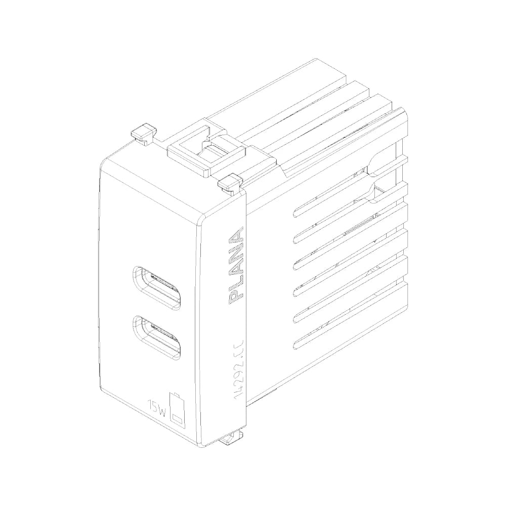 Vimar Plana 1 Module USB Power Supply Unit, 120-240V, 50/60 Hz — Quality Boat Parts