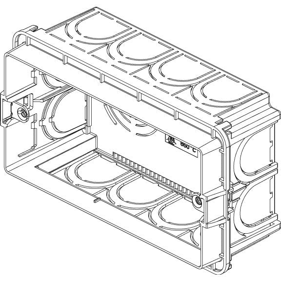 Vimar 4-Module Flush Mounting Box, For Masonry Walls, Halogen-Free Plastic, 14 Rear Inlets, 20/25 mm Pipe Entry — Quality Boat Parts