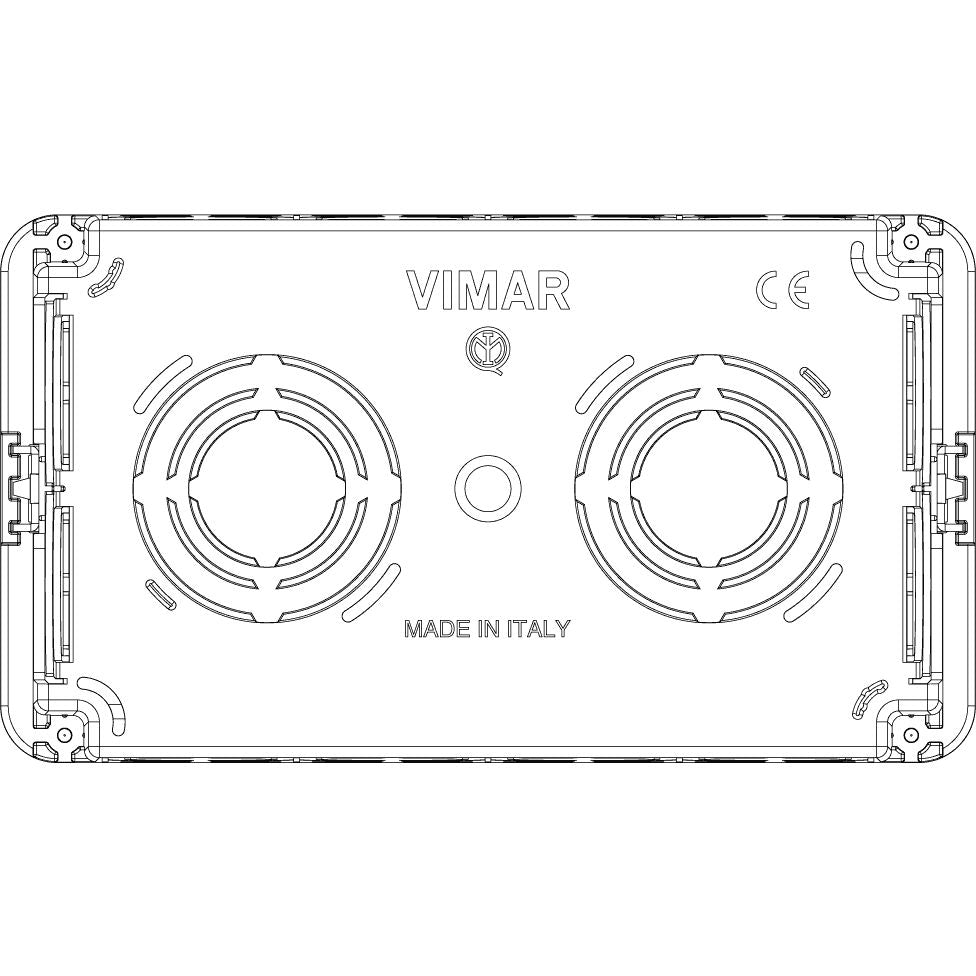Vimar 4-Module Flush Mounting Box, For Masonry Walls, Halogen-Free Plastic, 14 Rear Inlets, 20/25 mm Pipe Entry — Quality Boat Parts