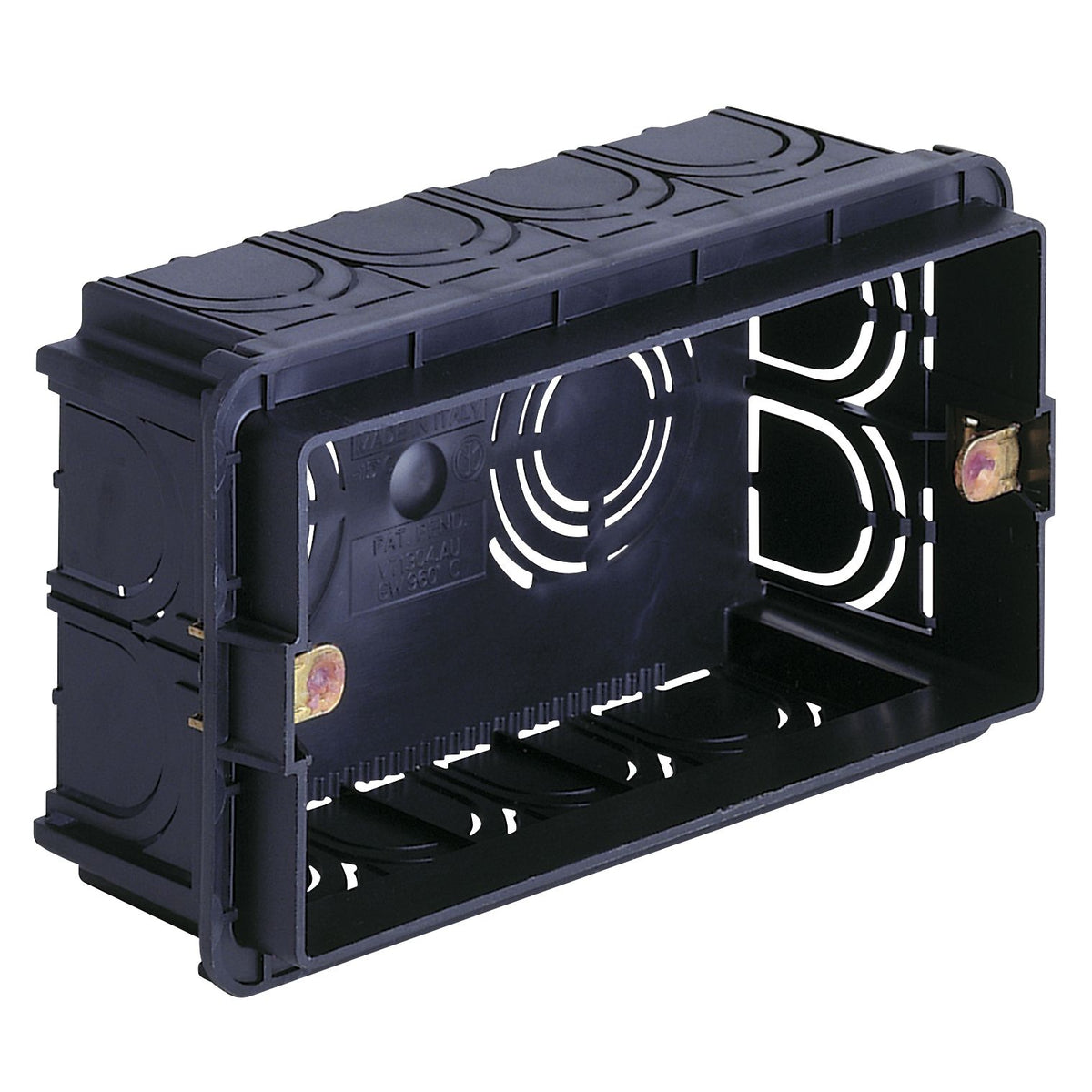 Vimar 4-Module Flush Mounting Box, For Masonry Walls, Halogen-Free Plastic, 14 Rear Inlets, 20/25 mm Pipe Entry — Quality Boat Parts