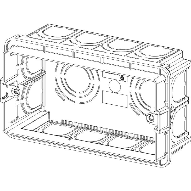 Vimar 4-Module Flush Mounting Box, For Masonry Walls, Halogen-Free Plastic, 14 Rear Inlets, 20/25 mm Pipe Entry — Quality Boat Parts