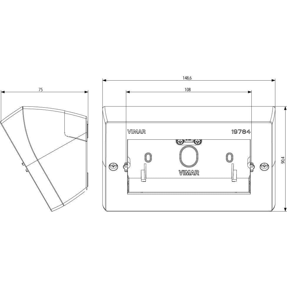 Vimar 4-Module Table Mounting Box, For Modular Domestic Switching Devices, IP20, Halogen-Free — Quality Boat Parts