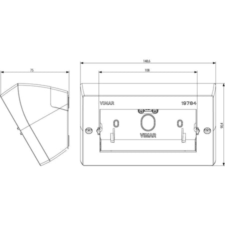 Vimar 4-Module Table Mounting Box, For Modular Domestic Switching Devices, IP20, Halogen-Free — Quality Boat Parts