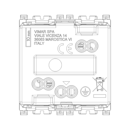 Vimar Arké 19208 SICURY SCHUKO Socket Outlet, 16A 250V, 2-Module, IP20 — Quality Boat Parts