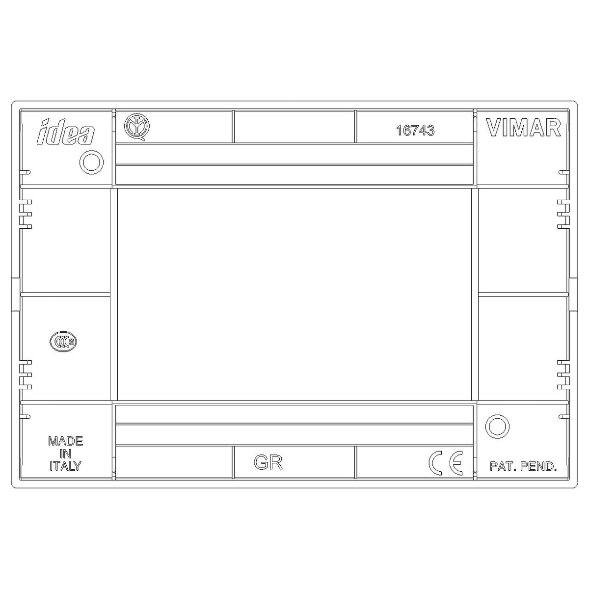 Vimar Idea Classica Cover Plate, 3-Module, Clamp Mounting — Quality Boat Parts