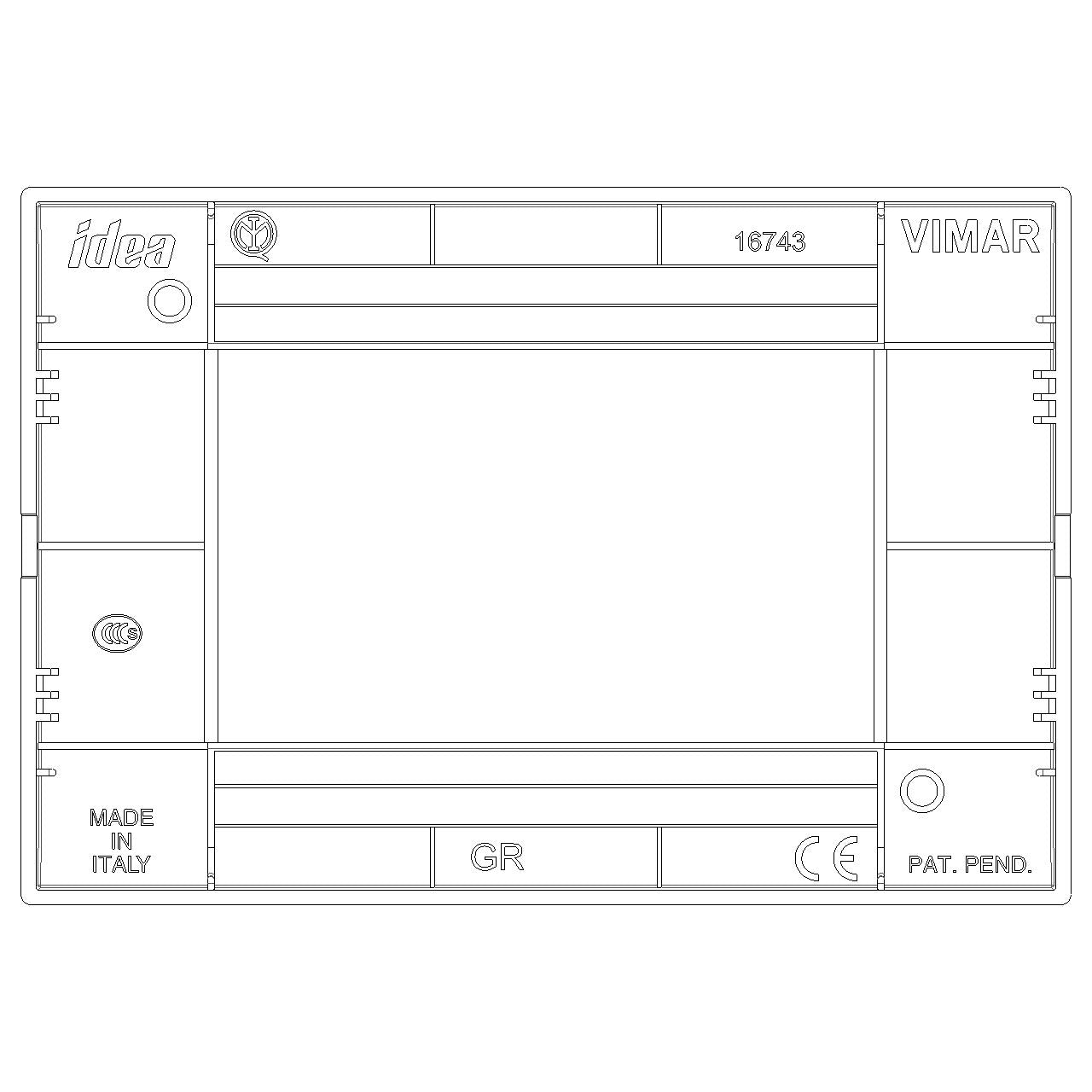 Vimar Idea Classica Cover Plate, 3-Module, Clamp Mounting — Quality Boat Parts