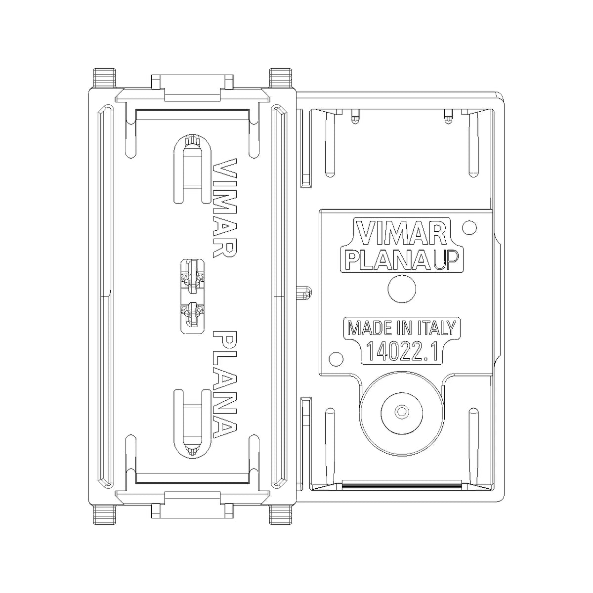 Vimar Plana Interchangeable 2-Module Button, Lightable, IP40 — Quality Boat Parts