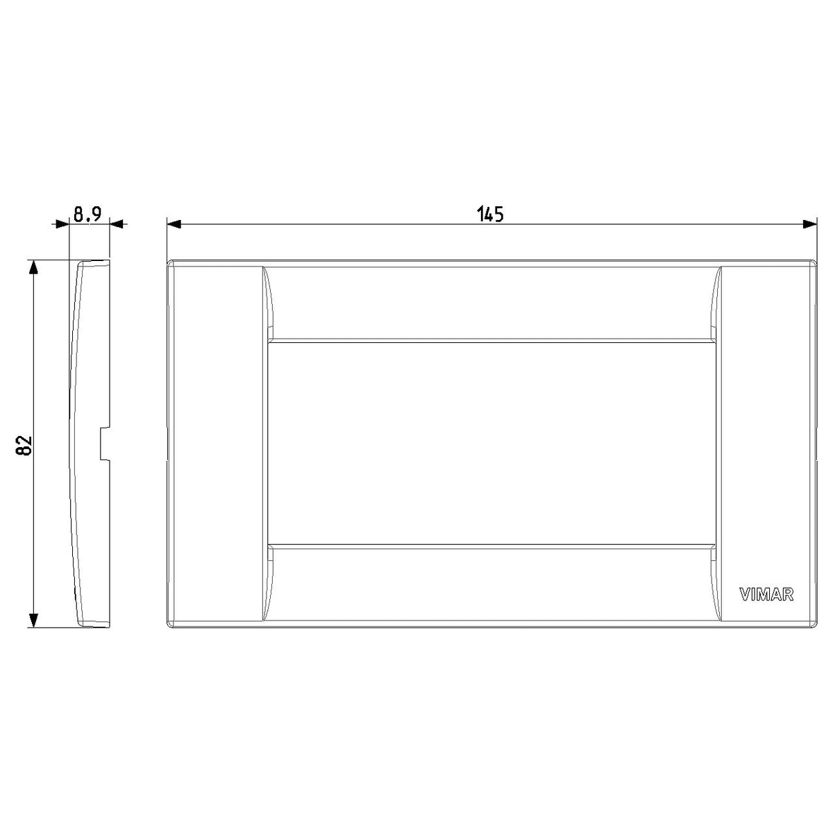 Vimar Idea Classica 4-Module Cover Plate, Horizontal/Vertical Mounting, 145 x 82 mm, Thermoplastic — Quality Boat Parts