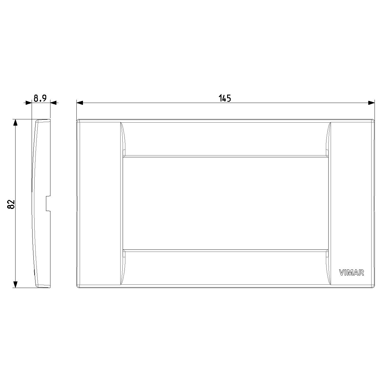 Vimar Idea Classica 4-Module Cover Plate, Horizontal/Vertical Mounting, 145 x 82 mm, Thermoplastic — Quality Boat Parts