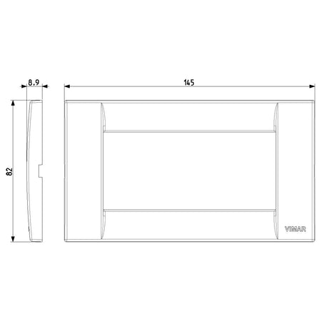 Vimar Idea Classica 4-Module Cover Plate, Horizontal/Vertical Mounting, 145 x 82 mm, Thermoplastic — Quality Boat Parts