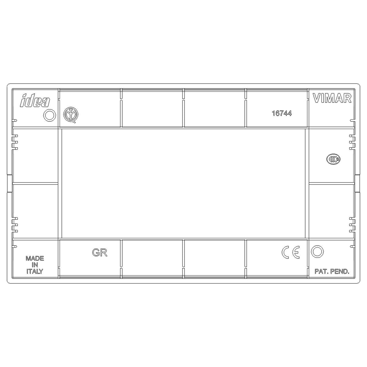 Vimar Idea Classica 4-Module Cover Plate, Horizontal/Vertical Mounting, 145 x 82 mm, Thermoplastic — Quality Boat Parts