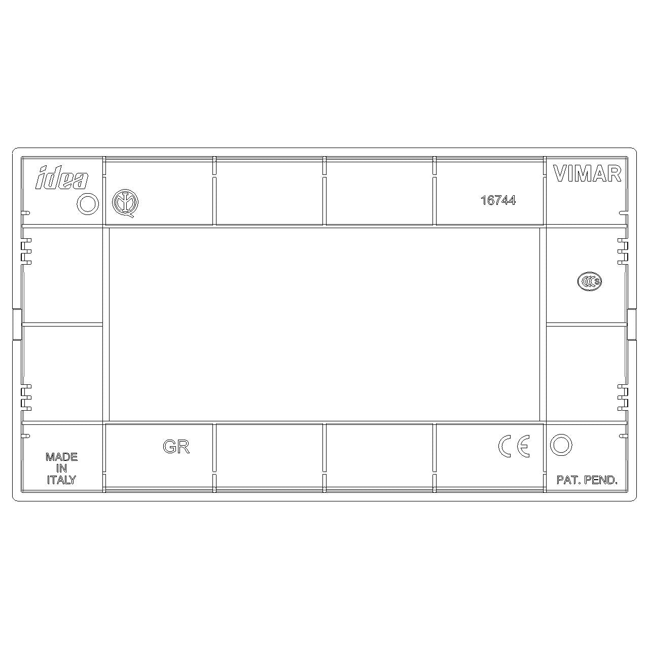 Vimar Idea Classica 4-Module Cover Plate, Horizontal/Vertical Mounting, 145 x 82 mm, Thermoplastic — Quality Boat Parts