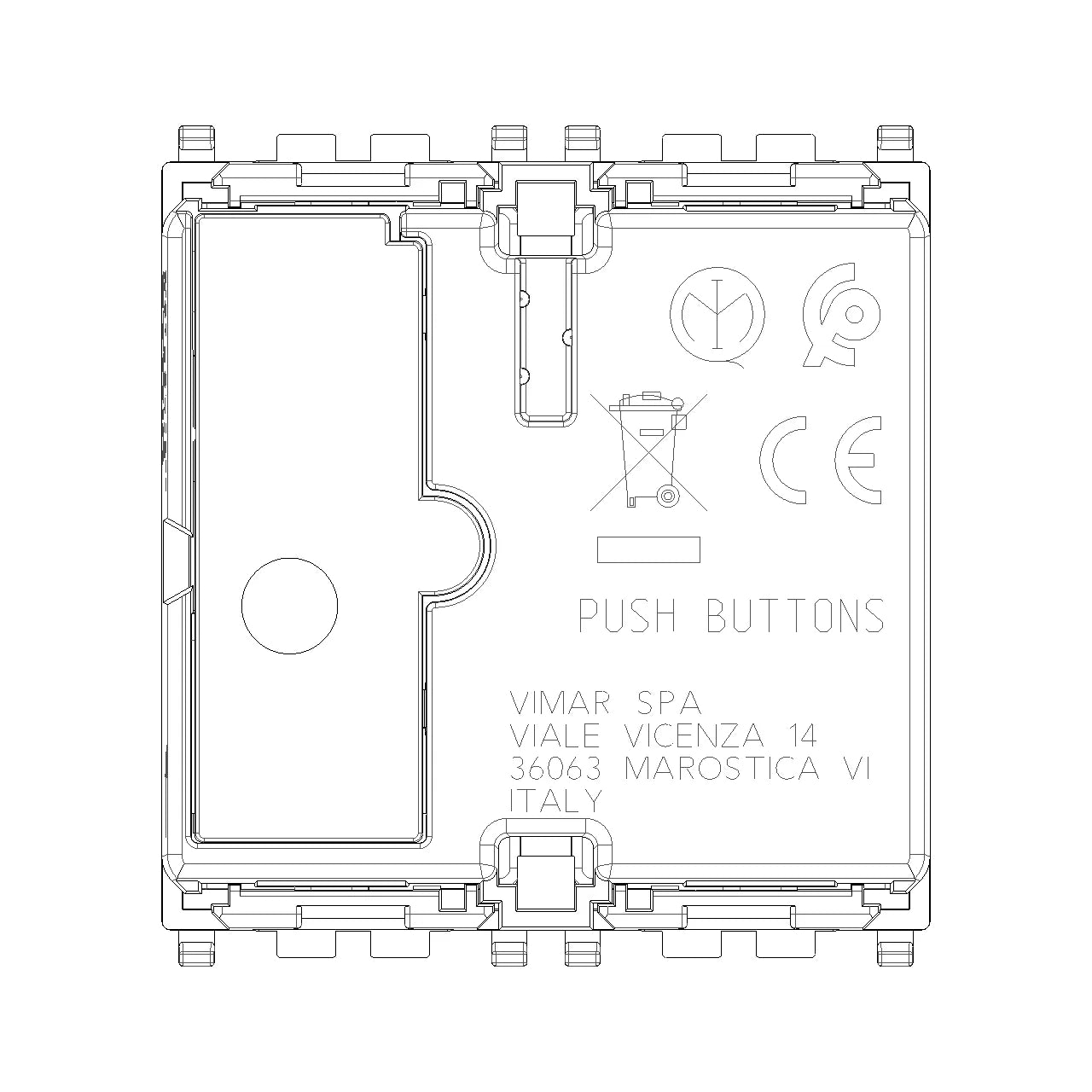 Vimar By-me Plus 4-Button Home Automation Control, 2-Module, RGB LED Locator — Quality Boat Parts