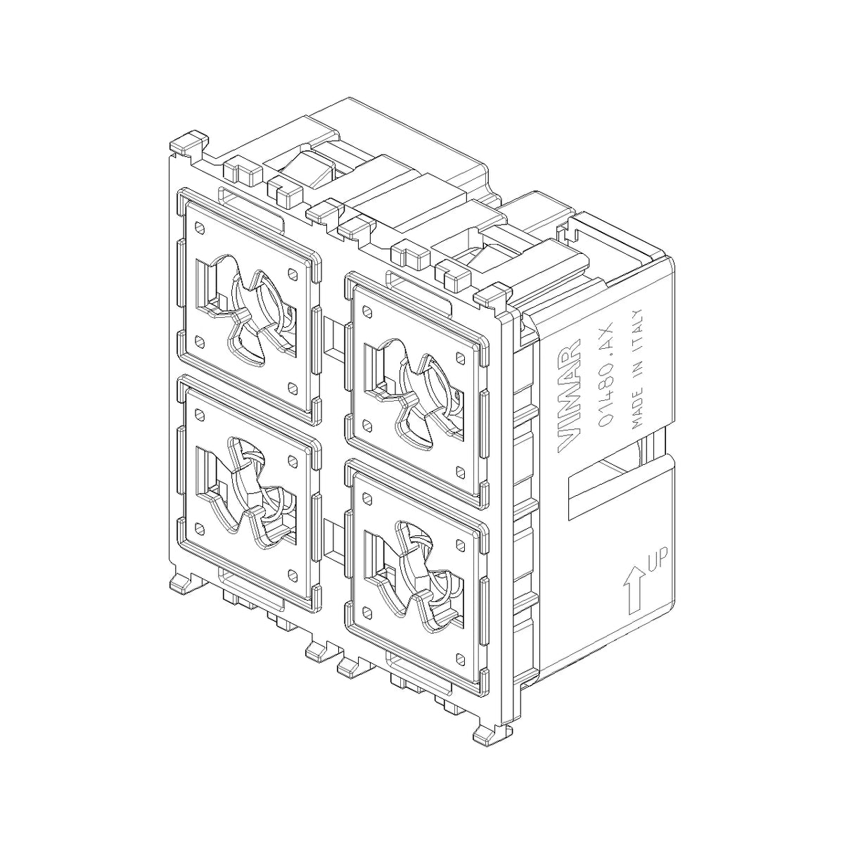 Vimar By-me Plus 4-Button Home Automation Control, 2-Module, RGB LED Locator — Quality Boat Parts
