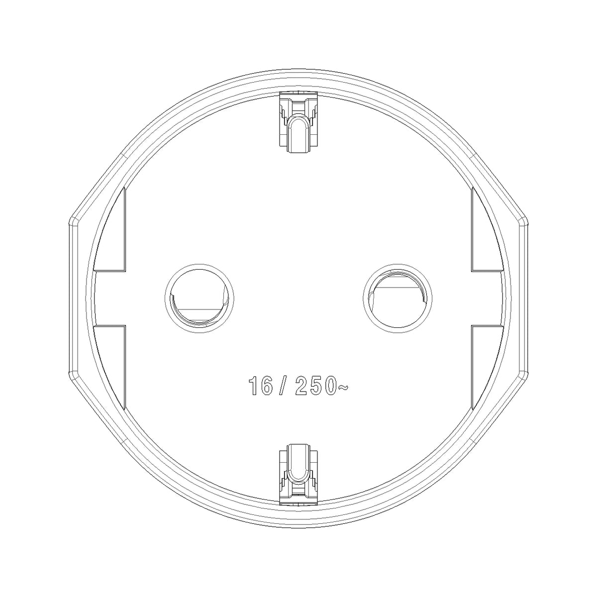 Vimar Supernova 2P+E German Type F Axial Socket Outlet, 16A, 250V, IP20, Screwed Terminal — Quality Boat Parts