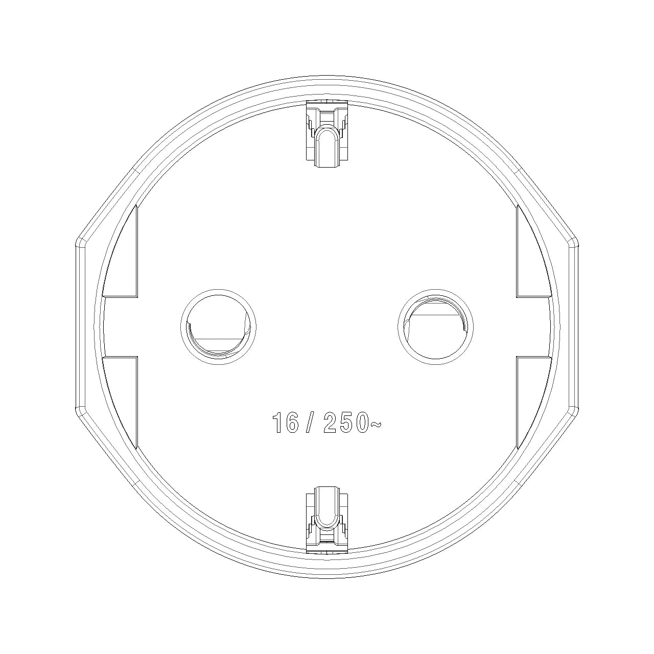 Vimar Supernova 2P+E German Type F Axial Socket Outlet, 16A, 250V, IP20, Screwed Terminal — Quality Boat Parts