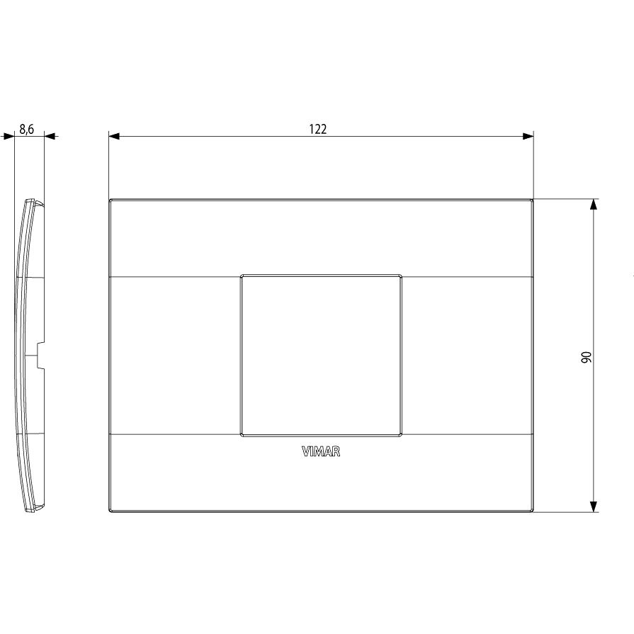 Vimar Arké Classic Cover Plate, 2-Central-Module — Quality Boat Parts
