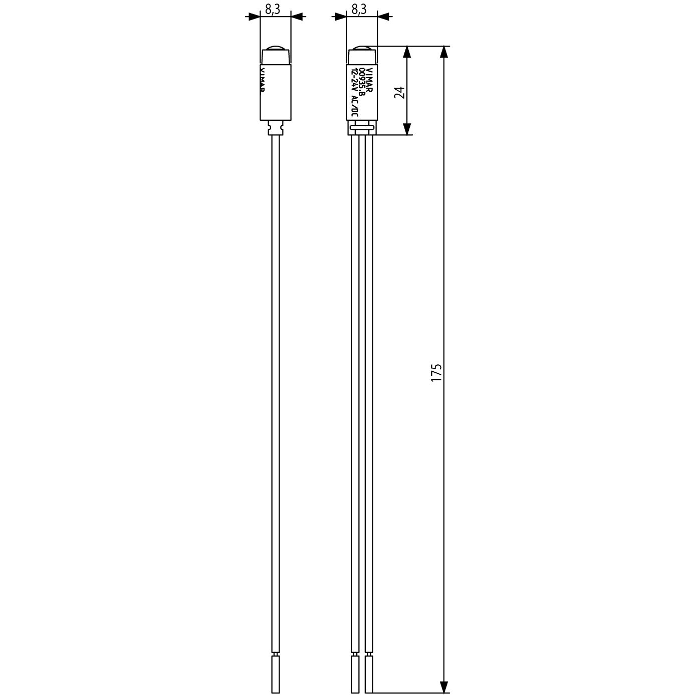 Vimar LED Signalling Unit, 12-24V AC/DC, 0.1W, For Switch/Push Button — Quality Boat Parts