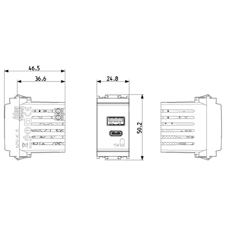 Vimar Idea Series USB Supply Unit, 5V, 120-240V, 1 Module — Quality Boat Parts