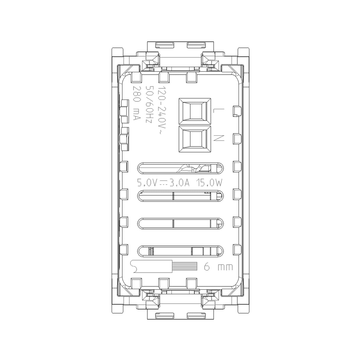 Vimar Idea Series USB Supply Unit, 5V, 120-240V, 1 Module — Quality Boat Parts