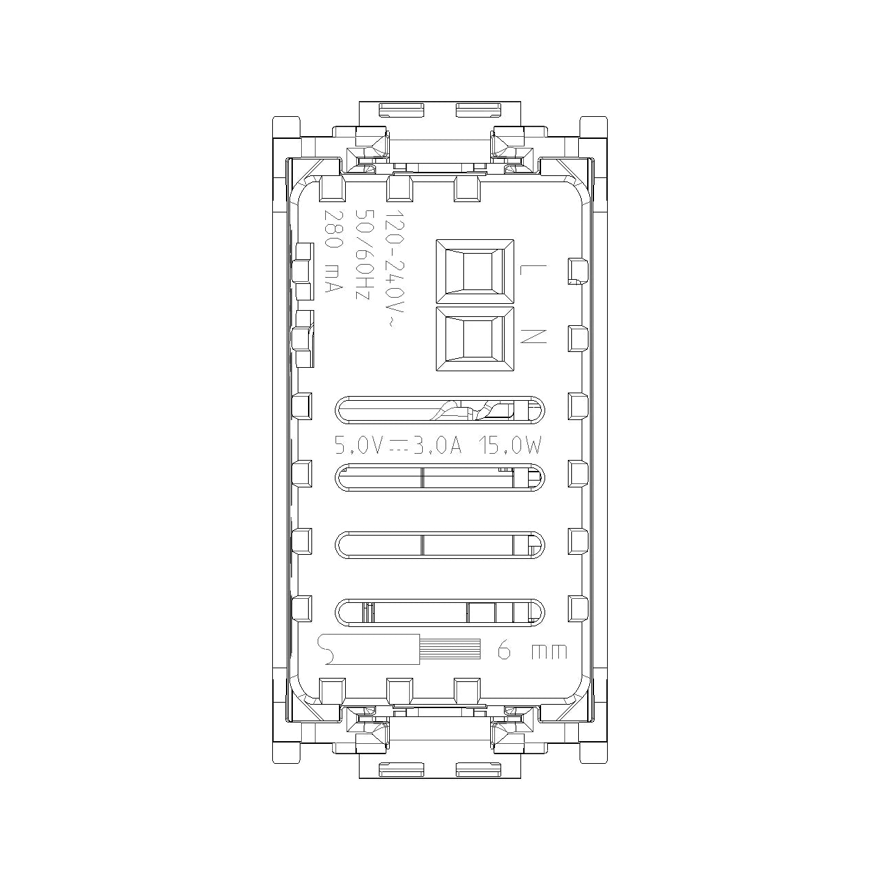 Vimar Idea Series USB Supply Unit, 5V, 120-240V, 1 Module — Quality Boat Parts