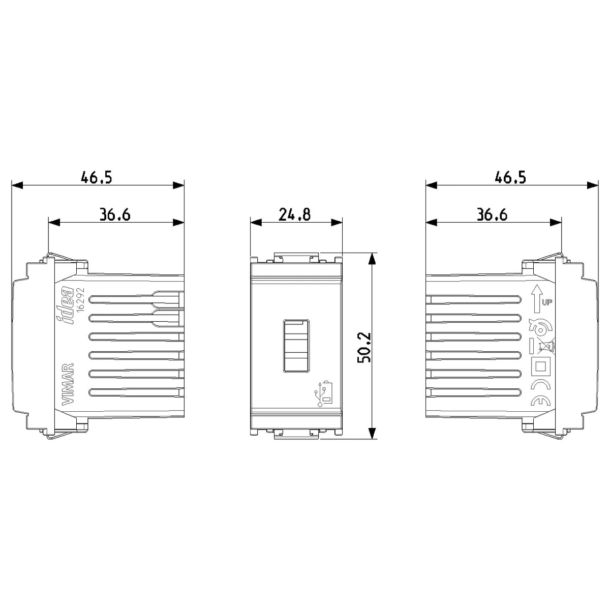 Vimar Idea Series USB Supply Unit, 5V, 120-240V, 1 Module — Quality Boat Parts