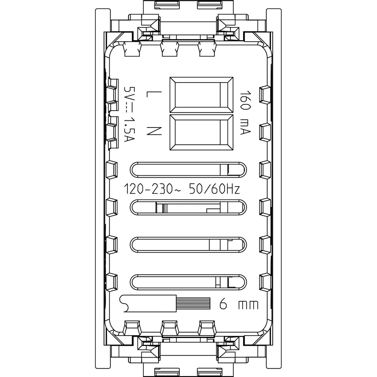 Vimar Idea Series USB Supply Unit, 5V, 120-240V, 1 Module — Quality Boat Parts