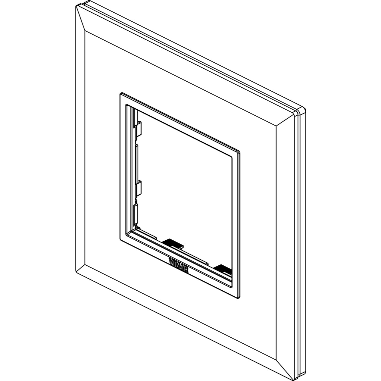Vimar Eikon EVO 21642 2-Module Cover Plate, Square, Clamp Mount — Quality Boat Parts