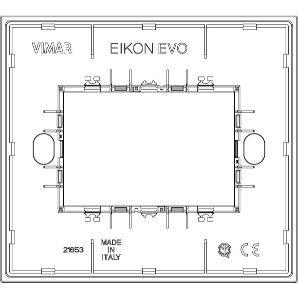 Vimar Eikon EVO 21653 Cover Plate, 3-Module, Clamp Fixing, For Support 21613 — Quality Boat Parts