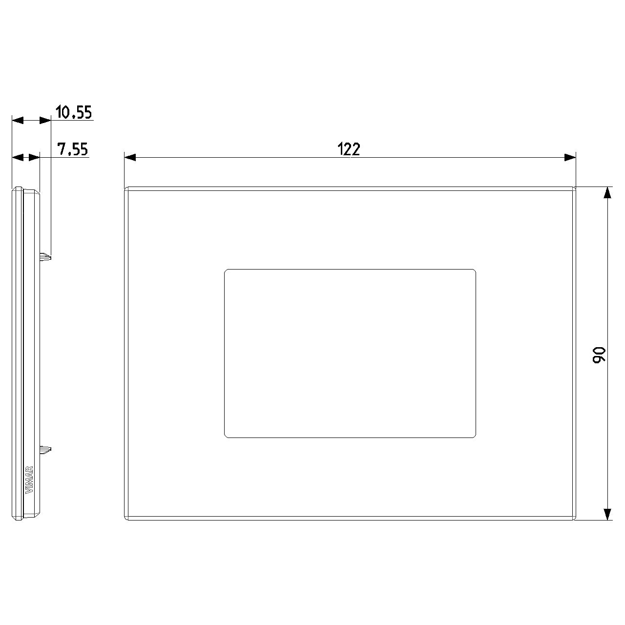 Vimar Eikon Exé 3-Module Cover Plate, 122 x 90 mm, Horizontal/Vertical Mount — Quality Boat Parts